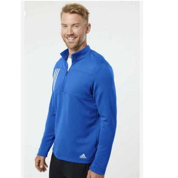 Adidas Mens Tampa Bay 3-Stripes Double Knit Quarter-Zip Pullover Blue Sz XLARGE - Picture 5 of 8